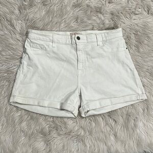 JEN7 by 7 For All Mankind White Stretch Denim Cuffed Shorts Sz 12
